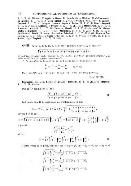 Periodico di matematica per l'insegnamento secondario