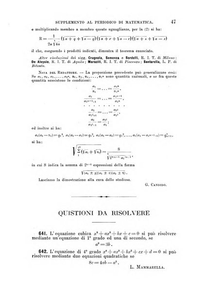 Periodico di matematica per l'insegnamento secondario