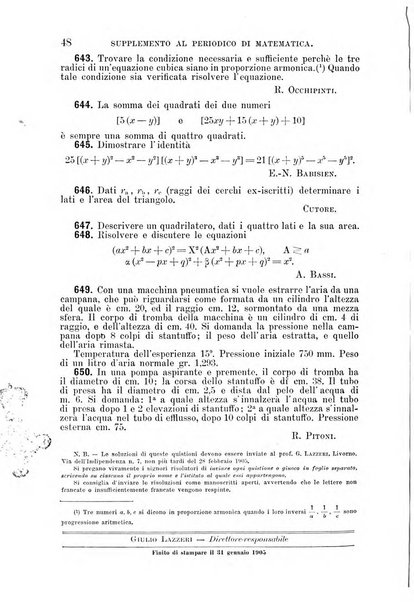 Periodico di matematica per l'insegnamento secondario