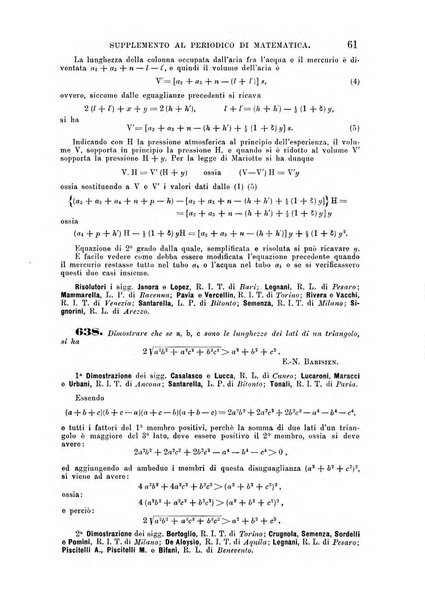 Periodico di matematica per l'insegnamento secondario