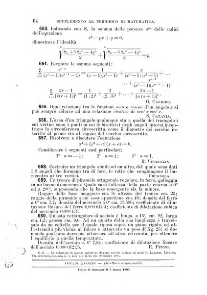 Periodico di matematica per l'insegnamento secondario