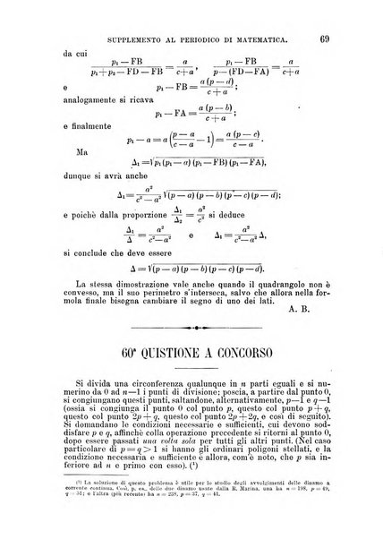 Periodico di matematica per l'insegnamento secondario