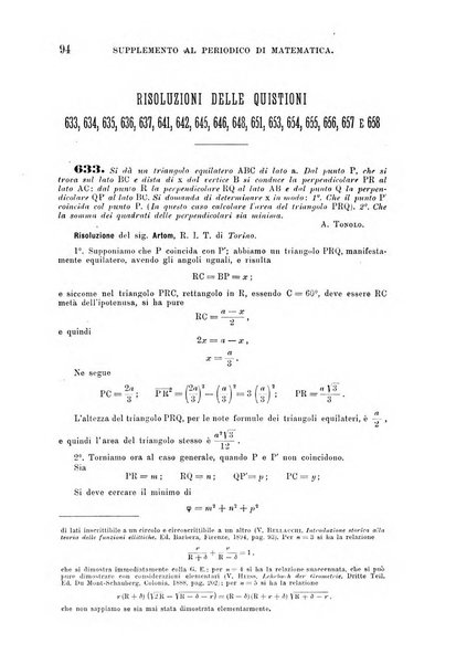 Periodico di matematica per l'insegnamento secondario