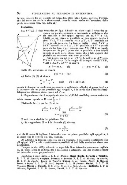 Periodico di matematica per l'insegnamento secondario