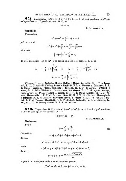 Periodico di matematica per l'insegnamento secondario