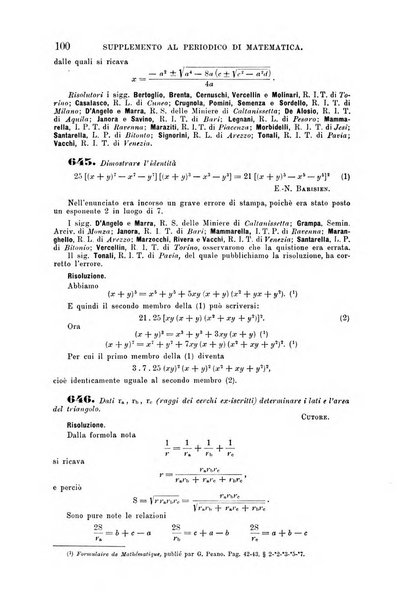 Periodico di matematica per l'insegnamento secondario