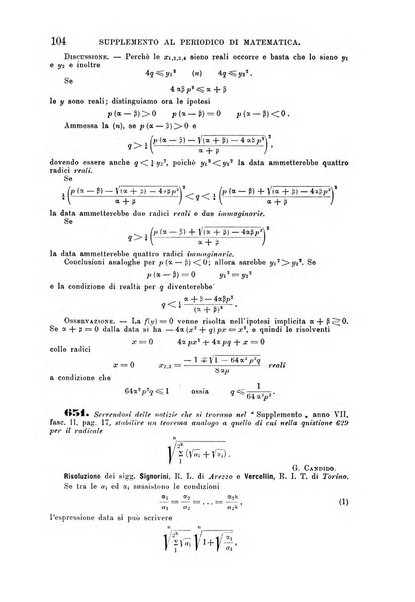 Periodico di matematica per l'insegnamento secondario