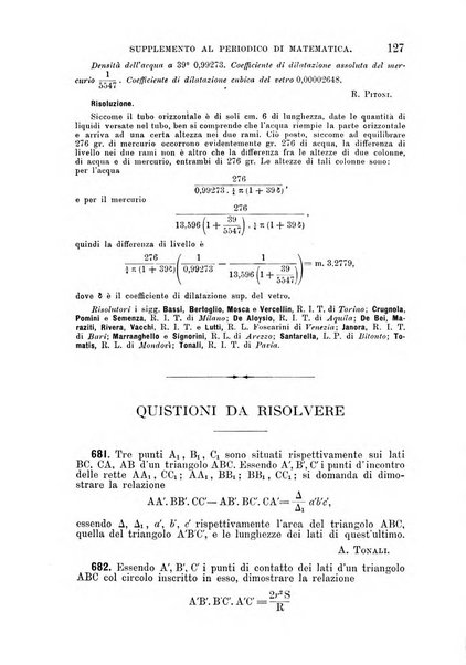 Periodico di matematica per l'insegnamento secondario