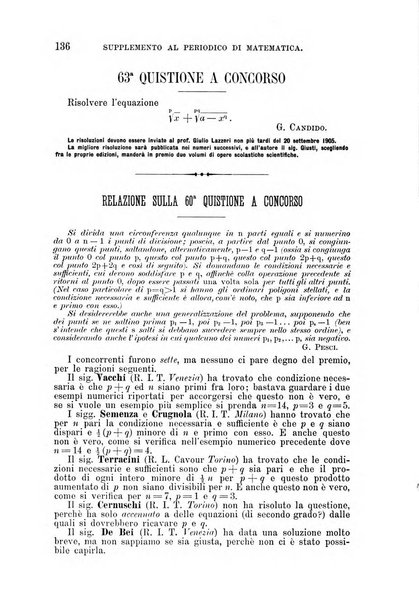 Periodico di matematica per l'insegnamento secondario