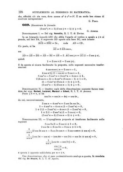 Periodico di matematica per l'insegnamento secondario