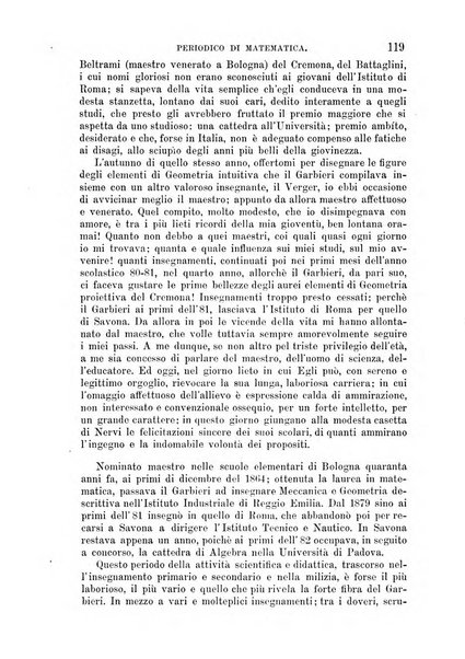 Periodico di matematica per l'insegnamento secondario