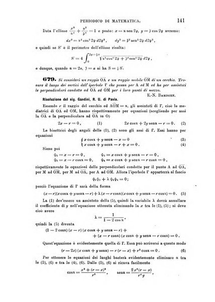 Periodico di matematica per l'insegnamento secondario