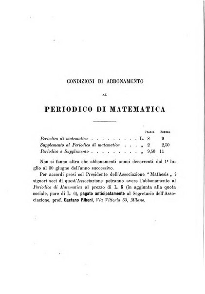 Periodico di matematica per l'insegnamento secondario