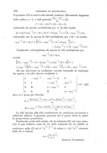 Periodico di matematica per l'insegnamento secondario