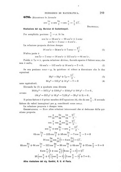 Periodico di matematica per l'insegnamento secondario