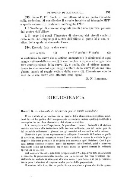 Periodico di matematica per l'insegnamento secondario