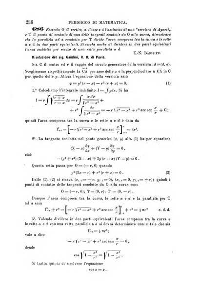 Periodico di matematica per l'insegnamento secondario