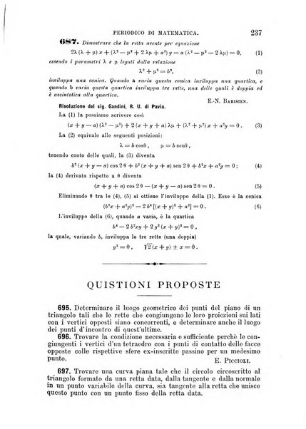 Periodico di matematica per l'insegnamento secondario