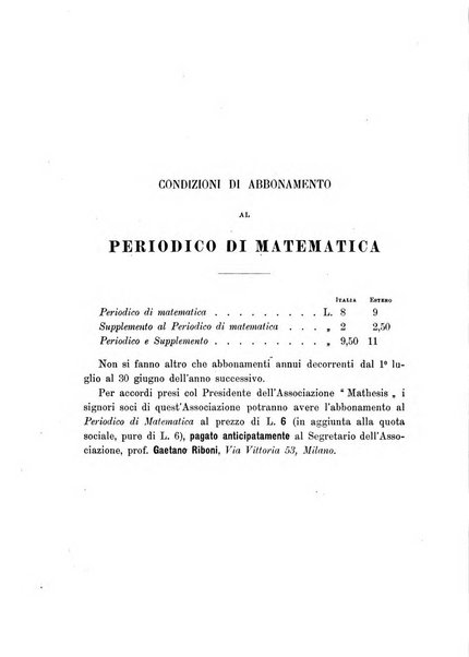 Periodico di matematica per l'insegnamento secondario