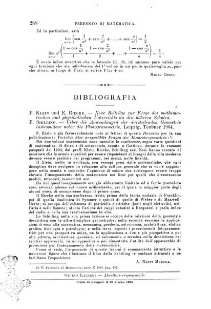 Periodico di matematica per l'insegnamento secondario