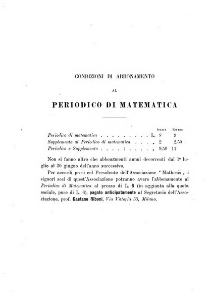 Periodico di matematica per l'insegnamento secondario