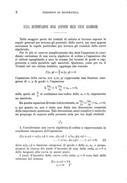 Periodico di matematica per l'insegnamento secondario