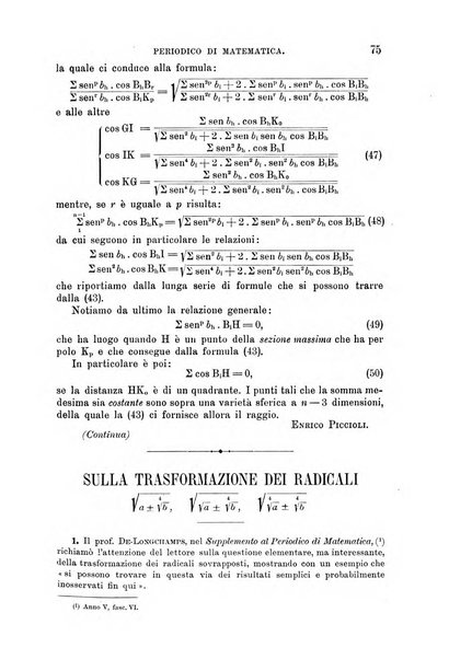 Periodico di matematica per l'insegnamento secondario