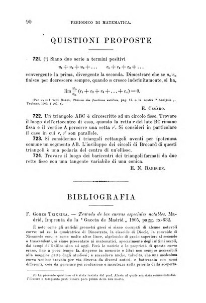 Periodico di matematica per l'insegnamento secondario