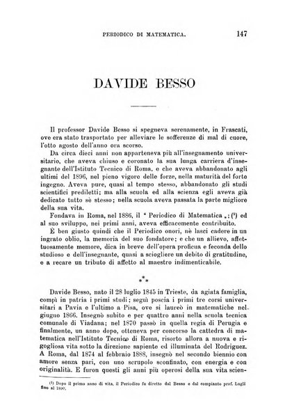 Periodico di matematica per l'insegnamento secondario