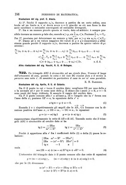 Periodico di matematica per l'insegnamento secondario