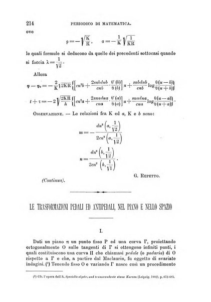 Periodico di matematica per l'insegnamento secondario