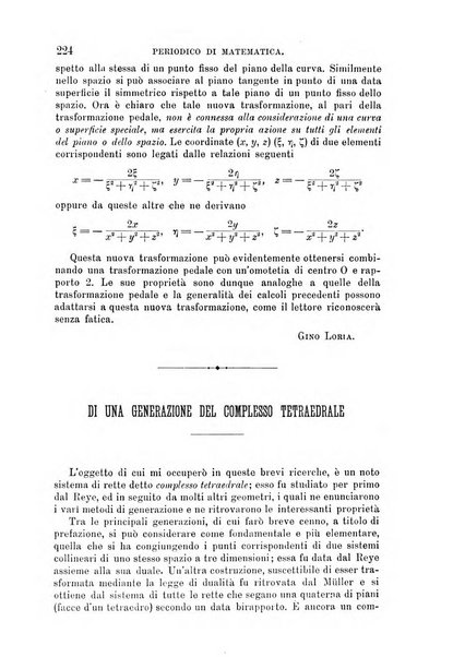 Periodico di matematica per l'insegnamento secondario