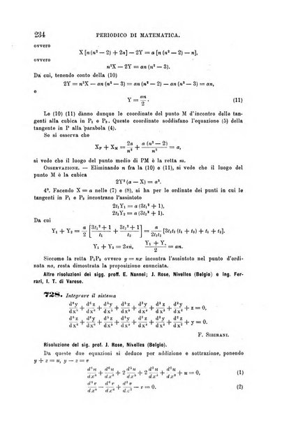 Periodico di matematica per l'insegnamento secondario