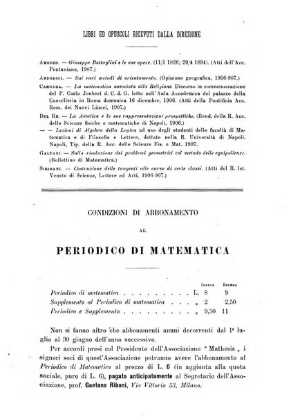 Periodico di matematica per l'insegnamento secondario