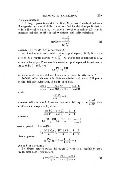 Periodico di matematica per l'insegnamento secondario