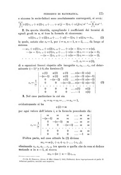 Periodico di matematica per l'insegnamento secondario