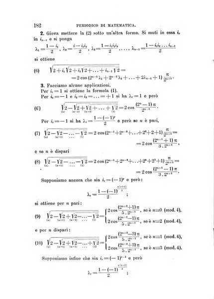 Periodico di matematica per l'insegnamento secondario