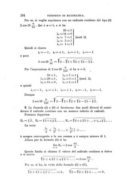 Periodico di matematica per l'insegnamento secondario