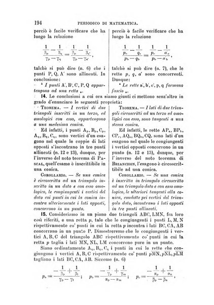 Periodico di matematica per l'insegnamento secondario