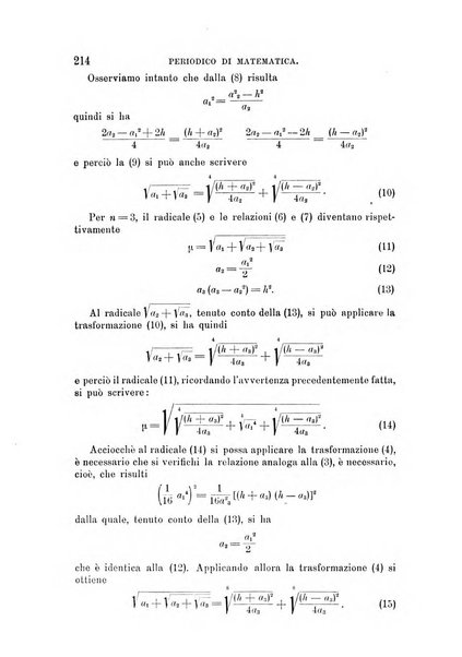 Periodico di matematica per l'insegnamento secondario