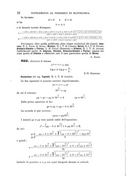 Periodico di matematica per l'insegnamento secondario