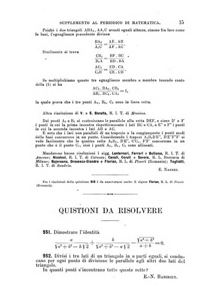 Periodico di matematica per l'insegnamento secondario