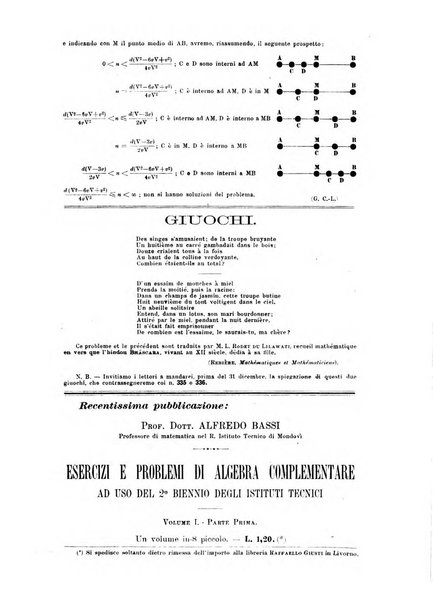Periodico di matematica per l'insegnamento secondario