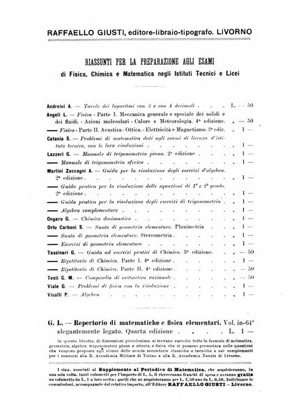 Periodico di matematica per l'insegnamento secondario