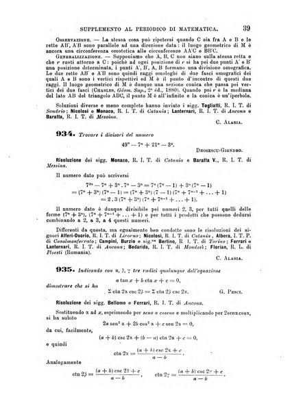 Periodico di matematica per l'insegnamento secondario