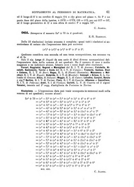 Periodico di matematica per l'insegnamento secondario
