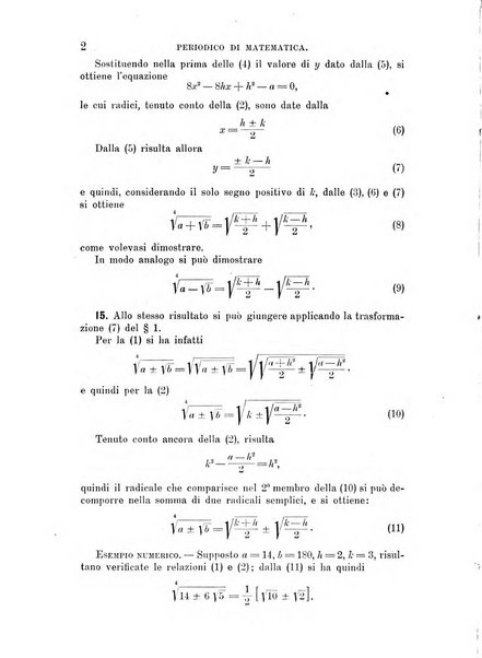 Periodico di matematica per l'insegnamento secondario