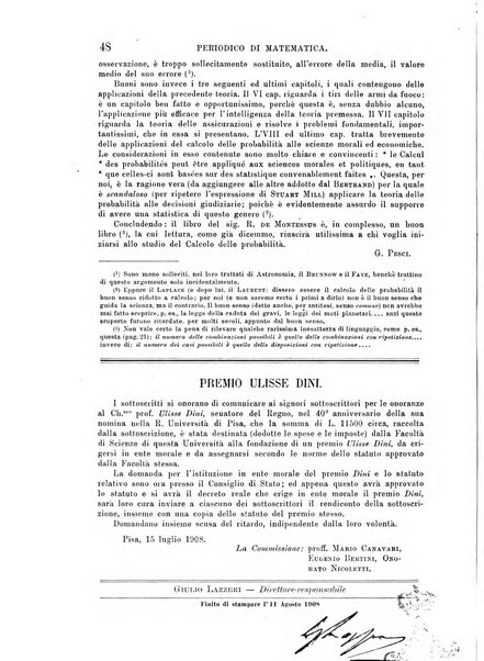 Periodico di matematica per l'insegnamento secondario