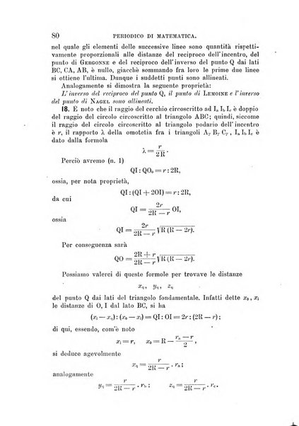 Periodico di matematica per l'insegnamento secondario