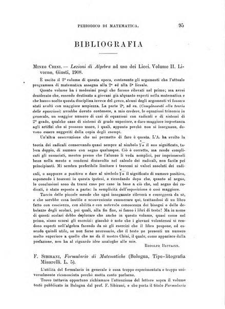 Periodico di matematica per l'insegnamento secondario